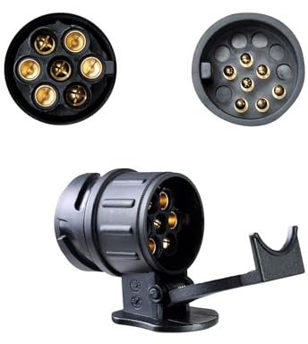XUEYI Adattatore Rimorchio da 13 a 7 Poli, Adattatore da 13 a 7 Poli, per Sistemi a 12V, Gancio di Traino da 13 Poli auto a 7 Poli Rimorchio, Adattatore per Gancio Traino