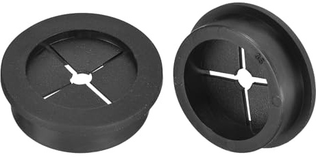 QUARKZMAN 2 st kabelgenomföring för sladd, 35 mm flexibel gummi skrivbordsvajer hålgömmen, för stationär kabelorganisatör, svart