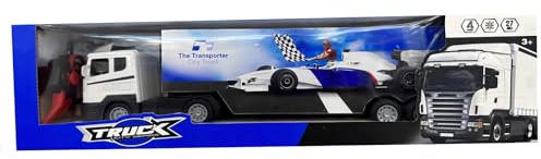 SGM RC Transporter Lorry Toy | Remote Control Cargo Truck Toy for Kids | Large 50cm RC Trailer Lorry with Realistic Sounds & Lights | Heavy-Duty Remote Control Truck for Boys & Girls, 928-34