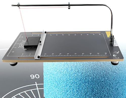 Hot Wire Foam Cutter Table, Table Electric Styrofoam Cutter with Scale and Movable Guide Ruler, Maximum Cutting Width 35cm, 50-300 ℃ Adjustable Temperature, for Cutting Angles, Cylinders