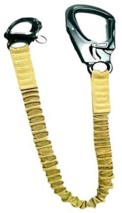 Amagogo Fall Protection Lanyard, Helo Lanyard, Elastic Bungee, Climbing Lanyard for Hiking, Scaffolding, Khaki