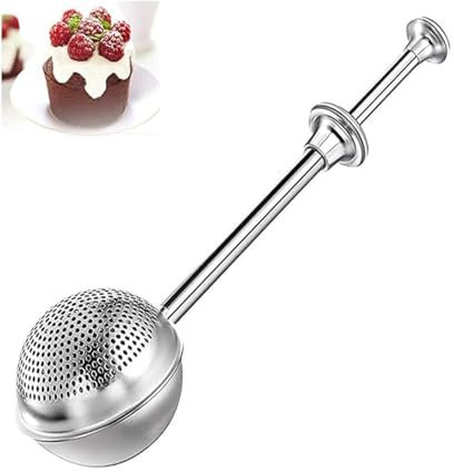 Stainless Steel Powder Sieve Ball Flour Sifter Powdered Sugar Shaker Duster Stainless Steel Dusting Wand for Sugar Flour Spices Sieve Tea Strainers