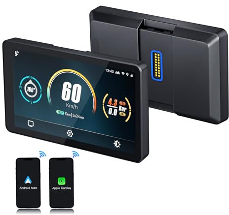 CARabc DB601 6 Touchscreen for BMW Motorcycles, Wireless CarPlay & Android Auto, IP68 Waterproof, Integrated GPS, 5G Wi-Fi, Support for Siri & Google Assistant