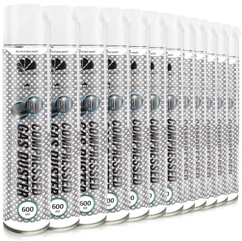 AABCOOLING Home&Office 12x 600ml Tryckluftsspray – Tryckluftsrengöring, Sprayburk, Datorrengöring, Bärbar Dator, Dator, Tangentbord, Blåsare, Enheter, Kontorsmaterial, Rengöringsspray PC Duster, K1