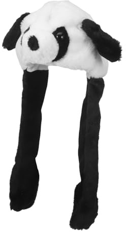 GALPADA Cappello Panda in Peluche con Orecchie Mobili Leggero e Morbido Cappellino Divertente per Feste e Cosplay Bambine Ragazze