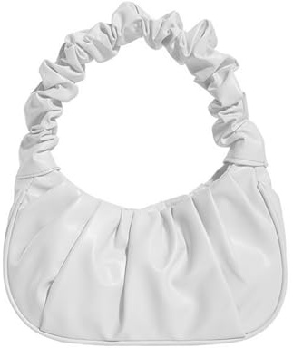 Kalttoy 2023 NUOVA Borsa a mano Tote Versatile Pieghe Borse Design Increspato Cellulare Per Ragazza Borsa da Signora Alla Moda, bianco, One Size