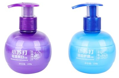 BESPORTBLE Baking Soda Toothpaste 2pcs 200g Each, Blueberry Passion Fruit Flavor, Fruity Oral Care Toothpaste for Teeth Cleaning and Stain Removal