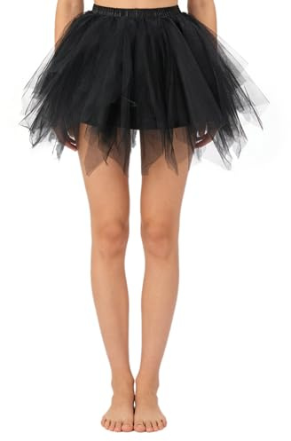 GYIOFAI Falda de Tutú para Mujer, Faldas Cortas de Ballet, Tutu Tul Faldas Disfraz para Ballet, Falda Negra Mujer, para Fiesta, Carnaval, Celebración