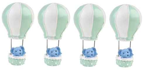 SOLUSTRE Décorations de Gâteau Éléphant 4 Pcs en Résine Verte Décorations de Gâteau d'Anniversaire Garçon et Filles Accessoires Créatifs pour Cupcakes et Fêtes d'Garçon et Filles