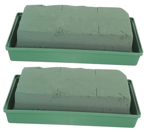 jojofuny Blocchi Floreali Quadrati per Composizioni Fai da Te, Portafiori Ciotola in Schiuma, Assorbimento Acqua Prolungato per Decorazioni Tombe e Eventi, Set 2 Pezzi