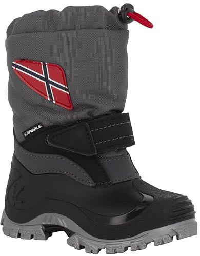 Spirale Morten, Stivali da Neve Unisex per Bambini, Impermeabili all'Acqua, Calda Fodera, Grigio