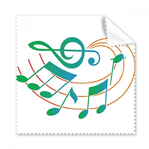 DIYthinker Music Notation, grön, orange mönster glasögonputsduk rengöringsduk telefon skärm-rengöringsmedel 5 st present