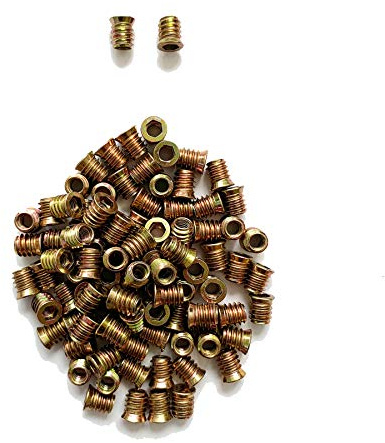 LIKERAINY 150 st zinkpläterade galvaniserade järnmöbler hexdrivmutter full gängad M8×15 mm träinsats muttrar för träbearbetning klättring håller möbler ben och hjulbeslag