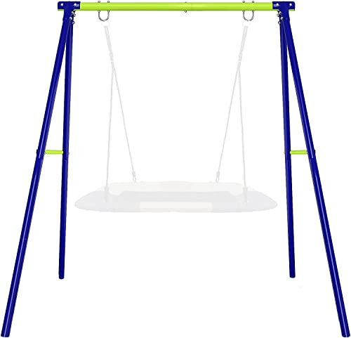 Dripex Portique de Balançoire en Métal, Portique Balançoire Extérieur Robuste en Forme de A Support de Balançoire avec 4 Chevilles au Sol, Charge Max 200KG