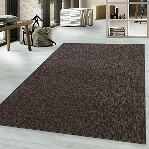 viceroy bedding NIZZA Modern Rugs Living Room Carpet Mat For Bedroom Large Area Rug Hallway Kitchen Extra Large Size Short Pile Flat Weave (160cm x 230cm (5.5ft x 7.5ft), Brown)