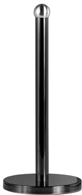 Innoteck Essentials Freestanding Kitchen Paper Towel Holder – Stable Non-Slip Base, Premium Stainless Steel – Fits Large-Sized Rolls, Modern Vertical Design for Kitchen, Bathroom, Office – Black