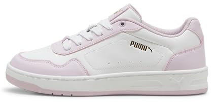 PUMA Damen Court Classy Sneaker, Weiß Grape Mist Gold Lila, 40.5 EU
