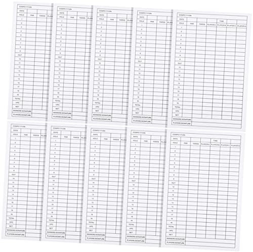 Ciieeo 10stücke Golf Scorekarten Aus Beschichtetem Premium-Papier Sportliche Punktetafeln Für Wettkämpfe Leicht Beschreibbar Tragbar Und Robuster Aufzeichnungsblock Für Golfer