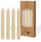 COMFORDER Juego de 4 velas de mesa monocromáticas + acanaladas, 20 cm, 7 horas de combustión, color crema