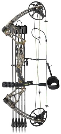 MOTION ZEUS Lightweight Compound Bow Package Fully Adjustable for Adults and Teens,23.5-31 Draw Length,0-70LBS Draw Weight,Up to 320 FPS,Limbs Made in USA,Hunting Bow Archery Set