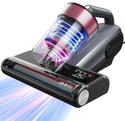 Jimmy Mattress Vacuum Cleaner, Bed Vacuum Cleaner with UV Sanitizing & HEPA Filter & Ultrasonic, Hot Wind and Air Purification, 15Kpa 500W Handheld Vacuums for Bed, Couch, Sofa, Crib (BX8-Corded)
