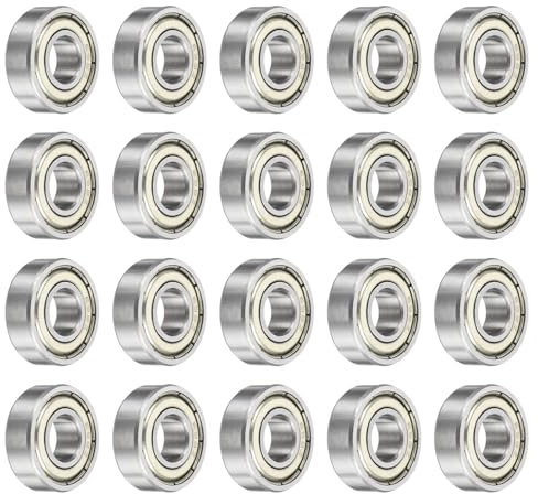 QUARKZMAN 20 stycken 698zz kullager 8 x 19 x 6 mm högpresterande kol stål dubbla förseglade lager för elektrisk motor hushållsapparater trädgårdsmaskiner silverfärger