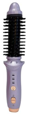 Cordless Heated Round Brush Mini Thermal Curling Iron for Short Hair USB Rechargeable Small Barrel Volume Heat Styling Curling Brush for Men Women Curly Straight Hair Travel (C)