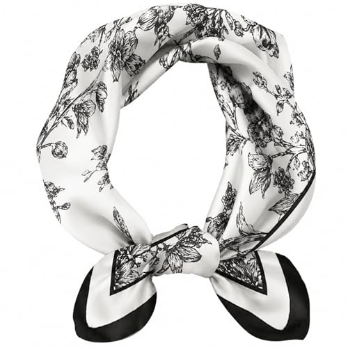 MAIRY Silk Hair Scarf Satin Hijab Lightweight Square Bandanas Sleeping Wraps Neck Head Scarves SF-M74