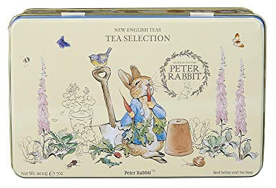 New English Teas Peter Rabbit Gift Tea Caddy with 100 English Tea Bag Selection - Beatrix Potter