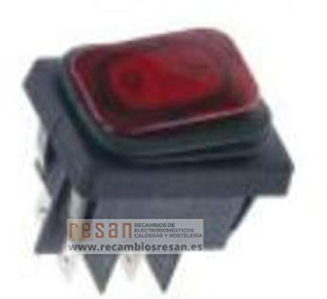 Universal - Interruttore bipolare rosso 30 x 22 mm 20 A