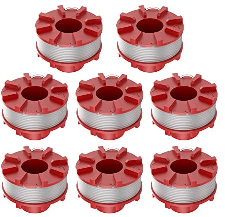 8 Stück Ersatz Fadenspule für Einhell GE-CT 36/30 LI E Solo, AGILLO 36/255 BL, AGILLO 18/200, 2 mm Durchmesser 8 m Länge