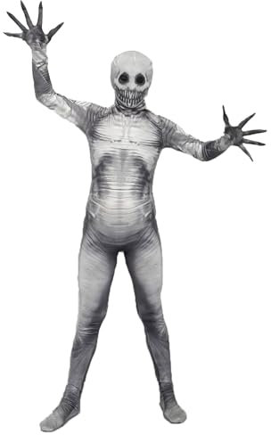 TOPOQ Halloween Zombie Mummy Costume for Kids Adults Scary Zombie Outfit Skeleton Onesie Jumpsuit Removable Skull Head Mask Hat Halloween Costume Fancy Dress Cosplay Party Accessories Breathable