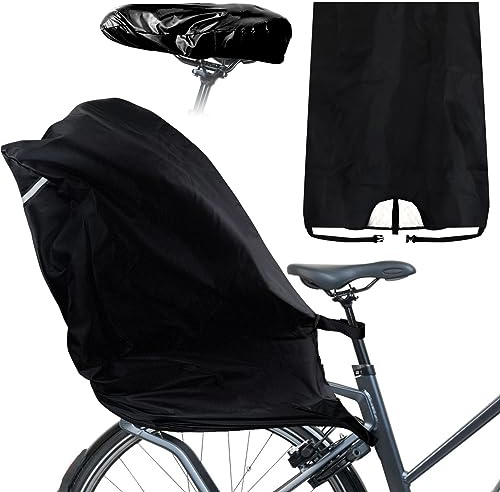 Parapioggia per Bicicletta per Bambini e Coprisella Bici Copertura Impermeabile, Universale Parapioggia per Seggiolino da Bicicletta per Bambini con Strisce Riflettenti, Protezione da Sporco e Pioggia