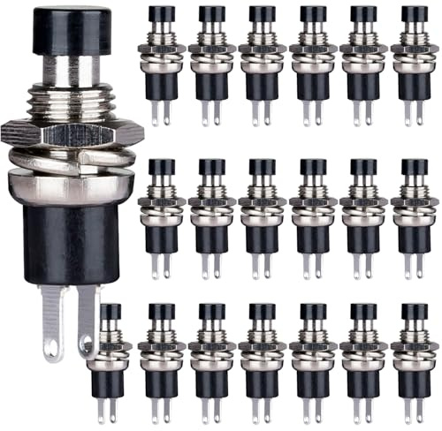 CLDIY 1A 250 V AC SPST Interruttore a pulsante momentaneo normale aperto (NO) 2-poli 20 mini microinterruttori con cappuccio nero
