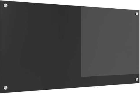 vidaXL Küchenrückwand Dunkelgrau 100 x 50 cm Gehärtetes Glas, Moderne Küchenrückwand, langlebiger hitzebeständiger Glas-Schutz, schlankes Upgrade für den Kochbereich, minimalistisches Schutzpanel