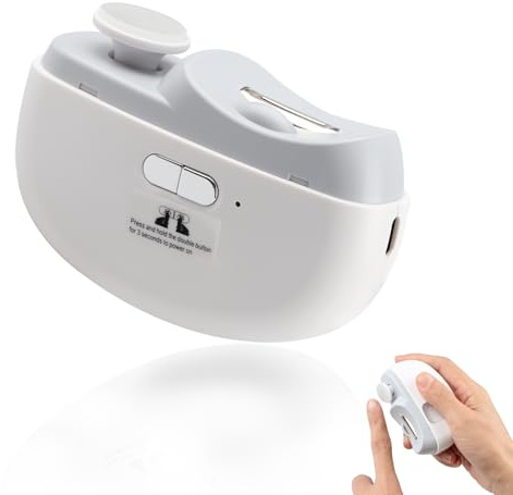 Cortador de uñas eléctrico 3 en 1 recargable USB, cortauñas automático con luz LED y 3 velocidades, limador y pulidor eléctrico silencioso, seguro para bebés, adultos y personas mayores