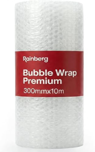 Rainberg Bubble Wrap Roll 300mm x 10m – Air Bubble Wrap for Moving House Essentials Fragile Items, Storage, Shipping Protection, Recyclable Eco-Friendly Packaging Material