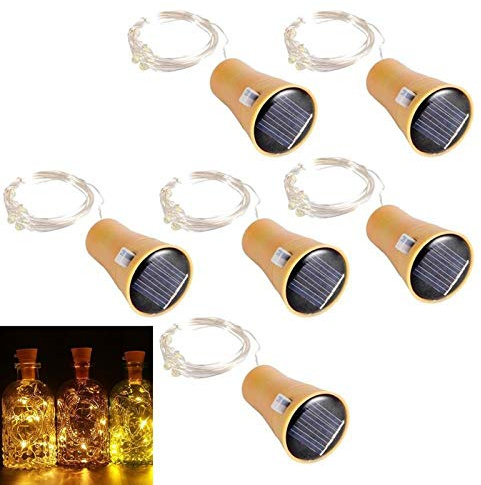 ALED LIGHT 6 Pack LED Solar Wein Flasche Lichter 1 Meter 10 Lichter Cork Shaped Light Kupferdraht Starry String Lights Für Flasche DIY/Hochzeit/Weihnachten/Thanksgiving/Dating Warm White
