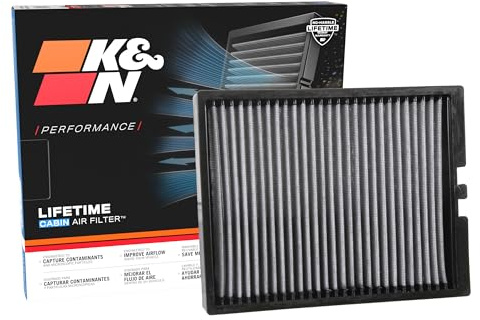 K&N Cabin Air filter compatible with Ford Mustang 2.3/3.7/5.0GT & Shelby Mustang 5.2 2015- (VF2053), White