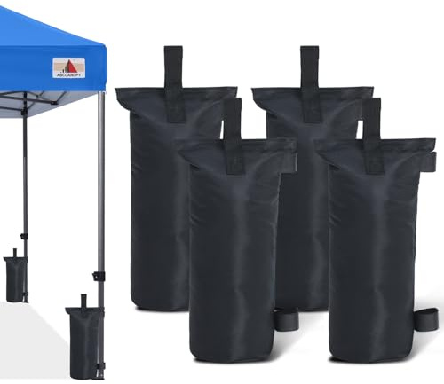 ABCCANOPY 100 LBS Extra Large Canpoy Sand Bags for EZ Pop up Canopy Tent Outdoor Instant Canopies, 4-Pack, Black (Without Sand)