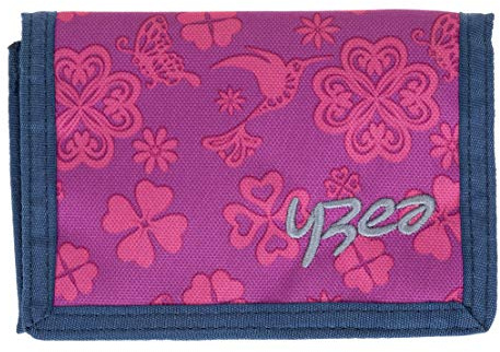 YZEA Geldbörse Jungen Mädchen Wallet Börse Geldbeutel Münzfach, Ausweisfach, Klarsicht, Scheinfach, Kette mit Karabiner Auswahl + Trinkflasche (Clover)