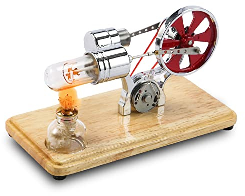 Kit di costruzione modello motore Stirling SALUTUYA, motore a vapore Stirling, semplice da usare, multiuso in acciaio inossidabile e lega di zinco, giocattolo educativo per esperimenti di fisica per