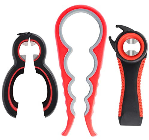 Amfrpar 3 Pezzi Apribarattoli, Multifunzione Apriscatole Manuale, Silicone Apri Barattoli Universale, Apriscatole a Mano Apribottiglie Utensili per Cucina Ristorante Bar Anziani Donne Artrite Malati