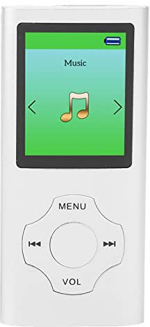 MP3-spelare med 1,8 Tums LCD-skärm, Bärbar Musik MP3-spelare Stöd för Inspelning, FM-radio, E-bok, Förlustfritt Ljud, 64 GB Utbyggbart (Silver)