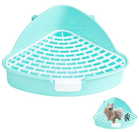 GYWHOOFT Wiederverwendbare Katzentoilette für Haustiere, 24,8 x 20,5 x 10,5 cm, Toilette für Haustiere, einfache Installation für Kaninchen, Chinchillas, Schweinchen Eichhörnchen(Blau)