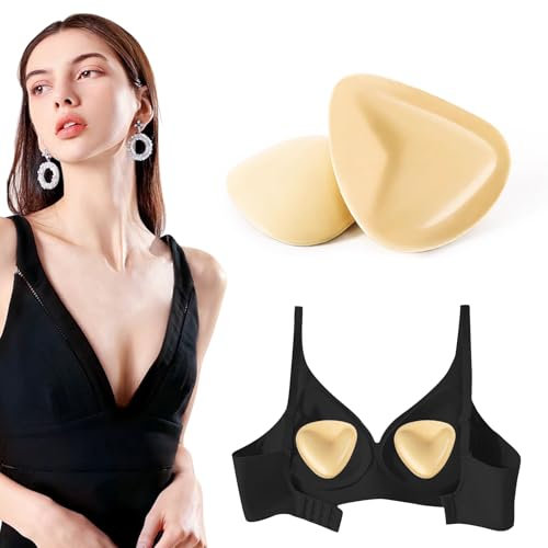 YFPOPONE Stick on Bra Cups, Waterproof Heart-Shaped Chest Patch, Double-Sided Invisible Seamless Skin Bra, Reusable Adhesive Bra for Large Breasts, Pushup Nippelcover, Strapless Self-Adhesive Bra