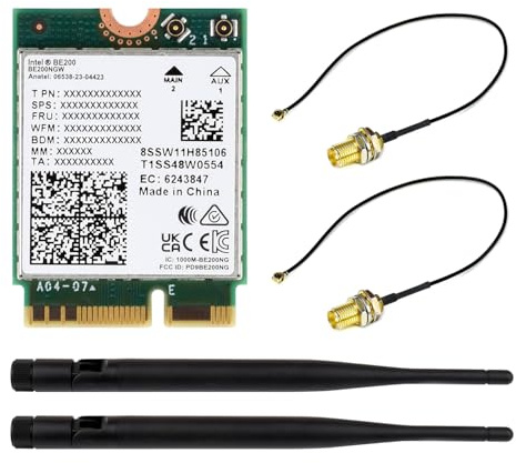 Waveshare Wireless BE200 NIC, Gigabit Tri-Band Wi-Fi 7, Supports IEEE 802.11a/b/g/n/ac/be/ax Standard, Blue-T 5.4