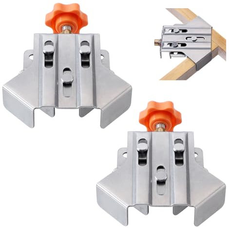 Multipurpose Stainless Steel 90 Degree Corner Clamp, 2025 New Adjustable Angle Clamp Tool, Right Angle Woodworking Clamp, Gluing Welding DIY Cabinet Use (2)