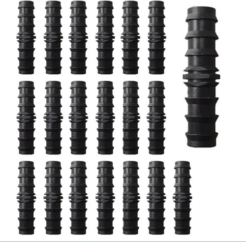 Cfcyhla Lot de 20 raccords d'irrigation, 16 mm, en plastique, pour tuyau d'irrigation goutte-à-goutte, capuchons, bouchons barbes, connecteurs pour système d'irrigation, droits