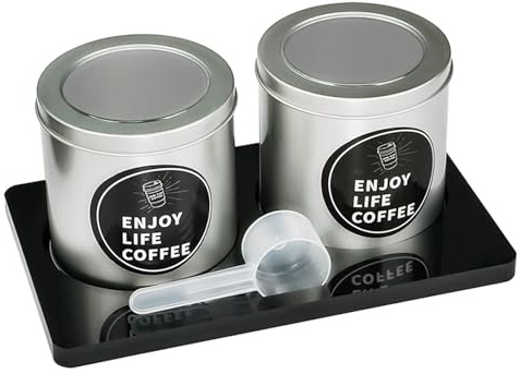 Fluxioxtna Juego de botes de cocina, frasco de almacenamiento de alimentos, tarro de almacenamiento de botellas para café